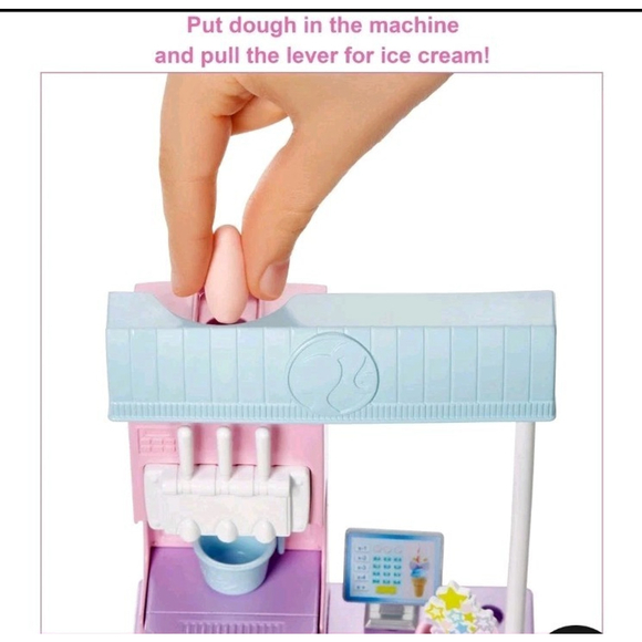 Barbie Careers Ice Cream Shop Playset with Blonde Doll, Ice Cream Machine New!! - Picture 3 of 12